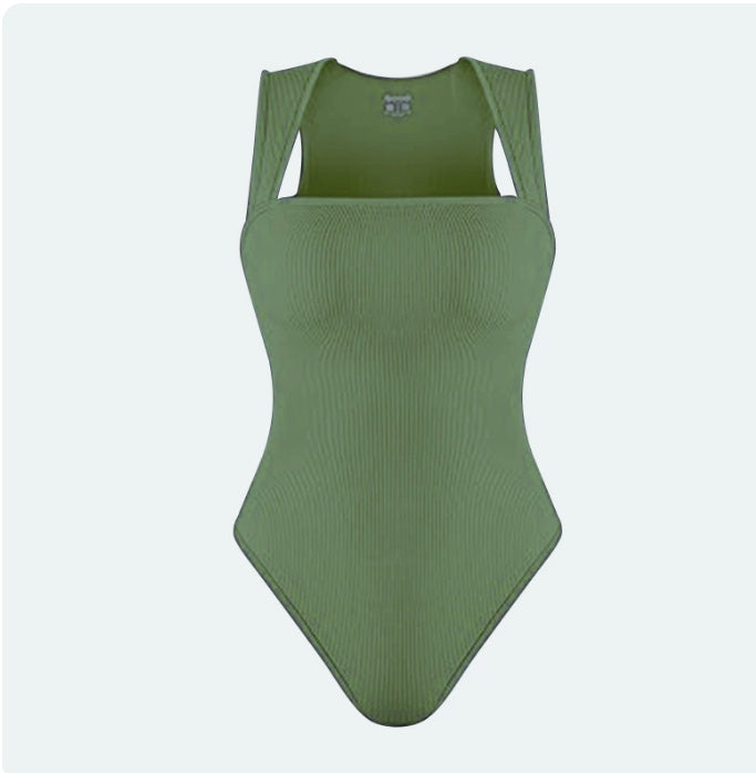 Thread Square Neck Jumpsuit Sleeveless Slim Fit Tank Top for Summer | Koalakits36