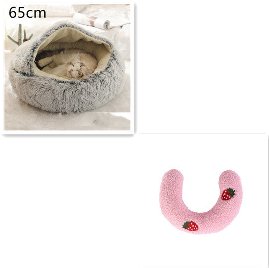 2 In 1 Dog And Cat Bed Pet Winter Bed Round Plush Warm Soft | Koalakits36