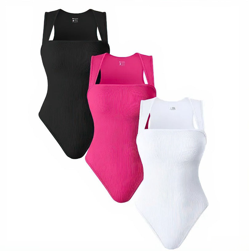 Thread Square Neck Jumpsuit Sleeveless Slim Fit Tank Top for Summer | Koalakits36
