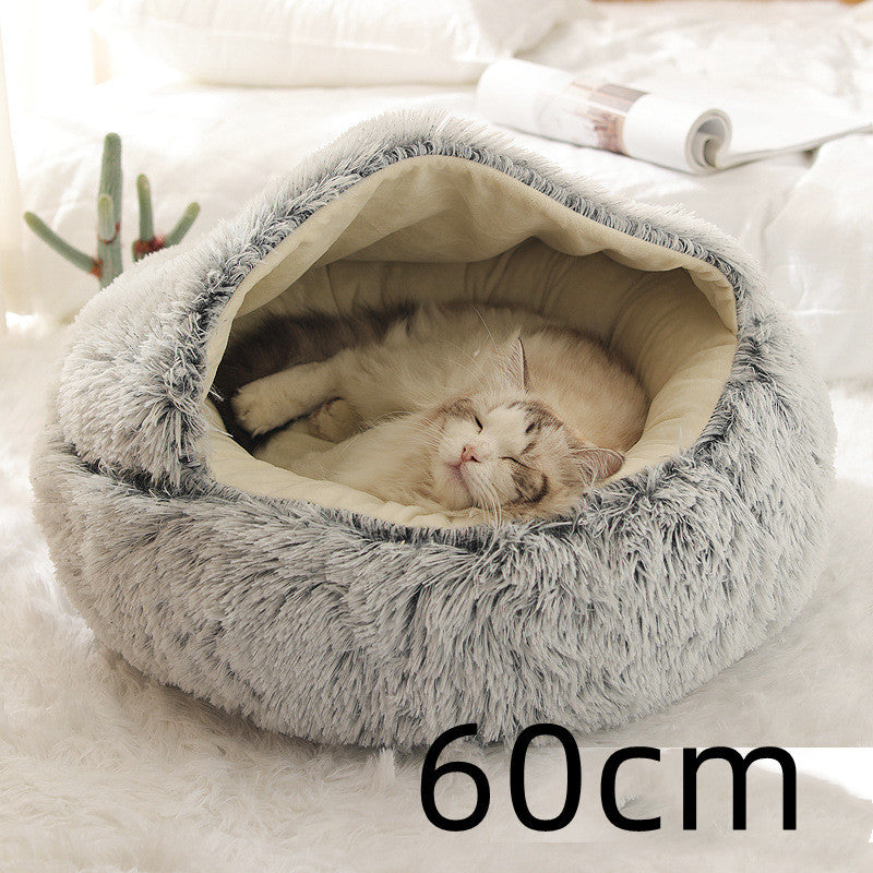 2 In 1 Dog And Cat Bed Pet Winter Bed Round Plush Warm Soft | Koalakits36