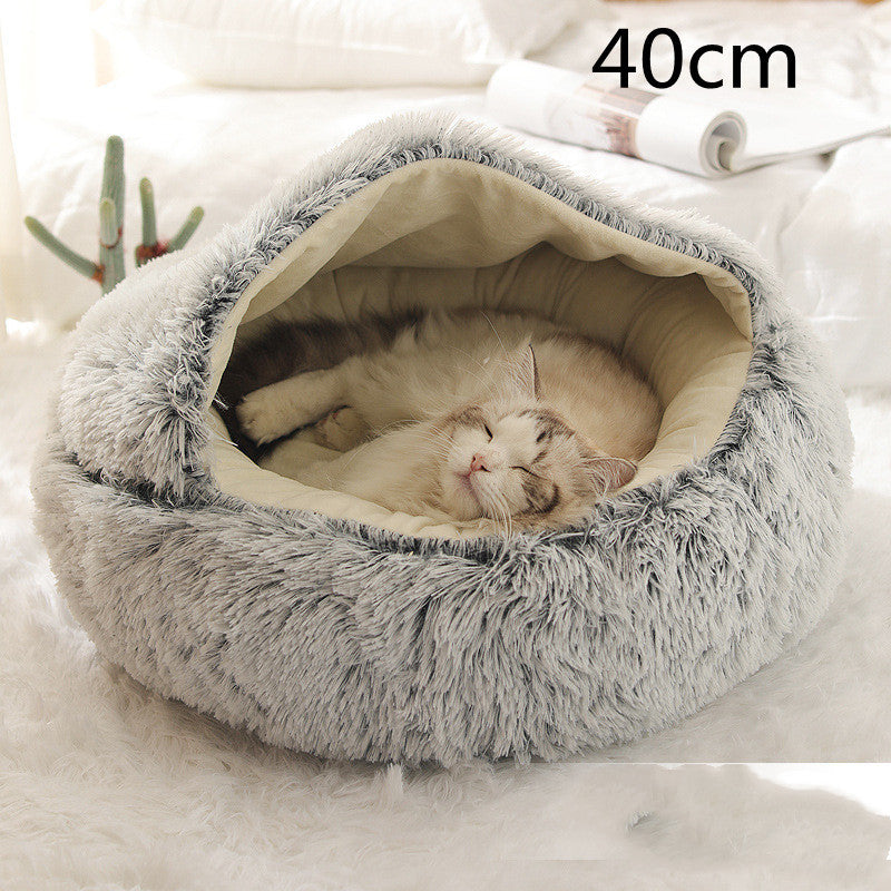 2 In 1 Dog And Cat Bed Pet Winter Bed Round Plush Warm Soft | Koalakits36