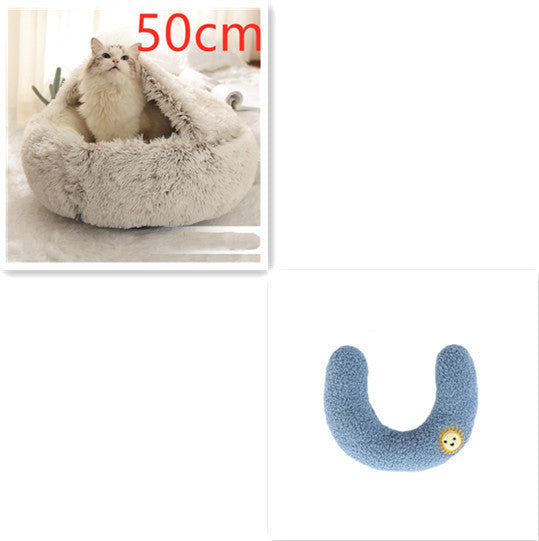 2 In 1 Dog And Cat Bed Pet Winter Bed Round Plush Warm Soft | Koalakits36