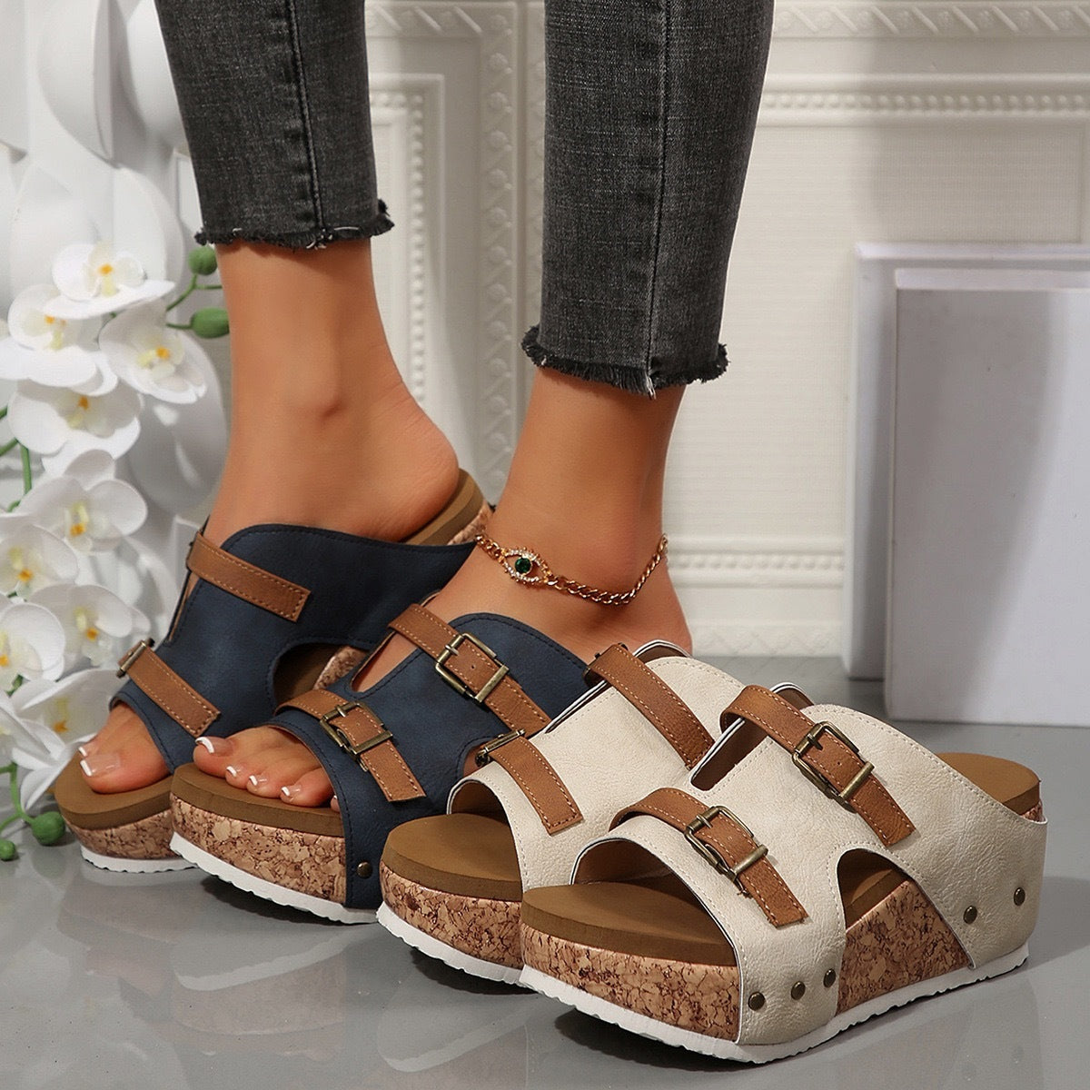 Plus Size Wedge Peep Toe Platform | Koalakits36