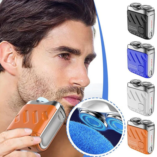 Portable Rotary Dual Ring Electric Shaver Men Travel Mini Shaver Double Floating Magnetic Blade Head Rechargeable Pocket Razors | Koalakits36