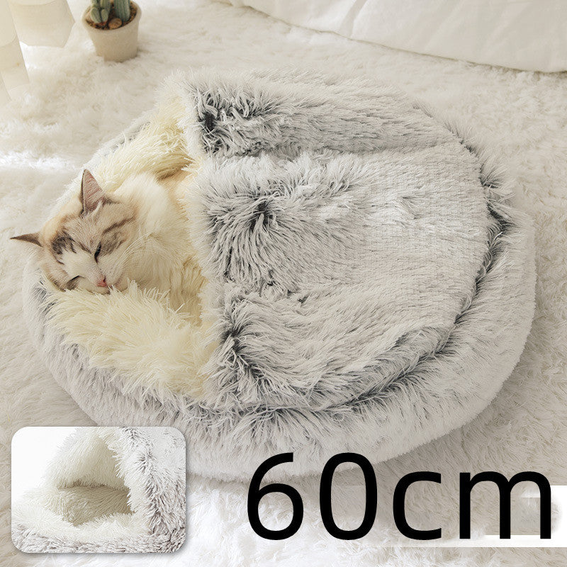 2 In 1 Dog And Cat Bed Pet Winter Bed Round Plush Warm Soft | Koalakits36