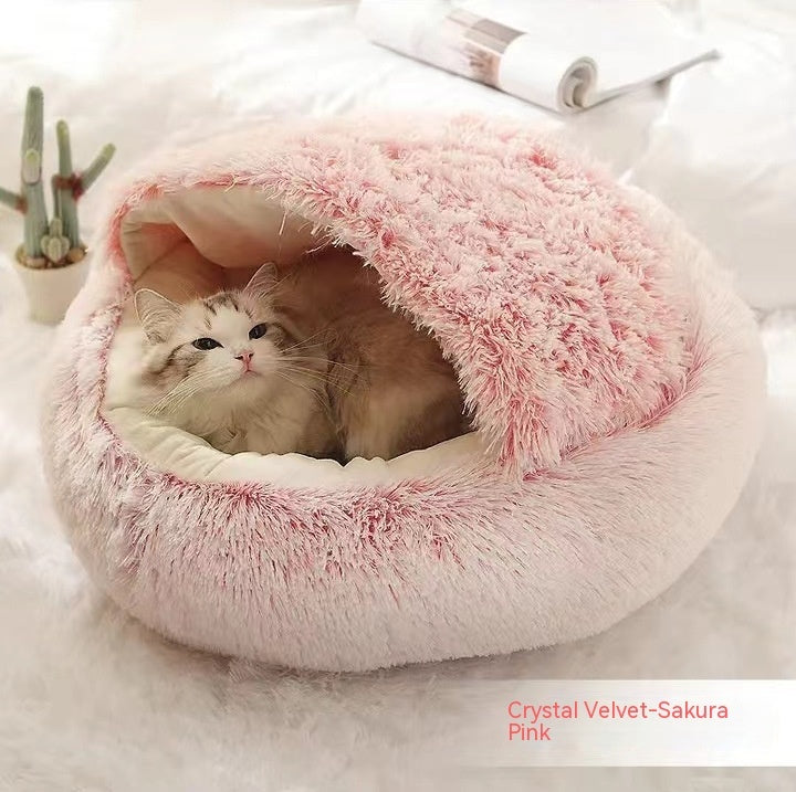 2 In 1 Dog And Cat Bed Pet Winter Bed Round Plush Warm Soft | Koalakits36