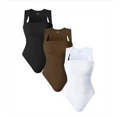 Thread Square Neck Jumpsuit Sleeveless Slim Fit Tank Top for Summer | Koalakits36