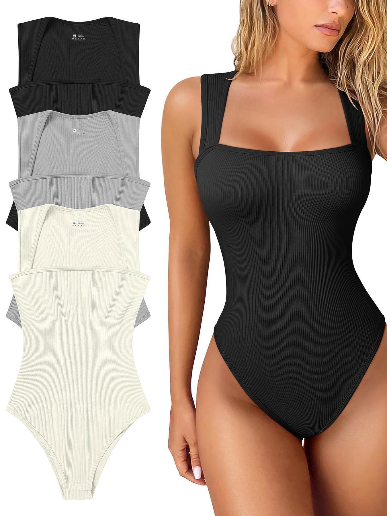 Thread Square Neck Jumpsuit Sleeveless Slim Fit Tank Top for Summer | Koalakits36