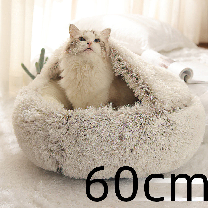 2 In 1 Dog And Cat Bed Pet Winter Bed Round Plush Warm Soft | Koalakits36