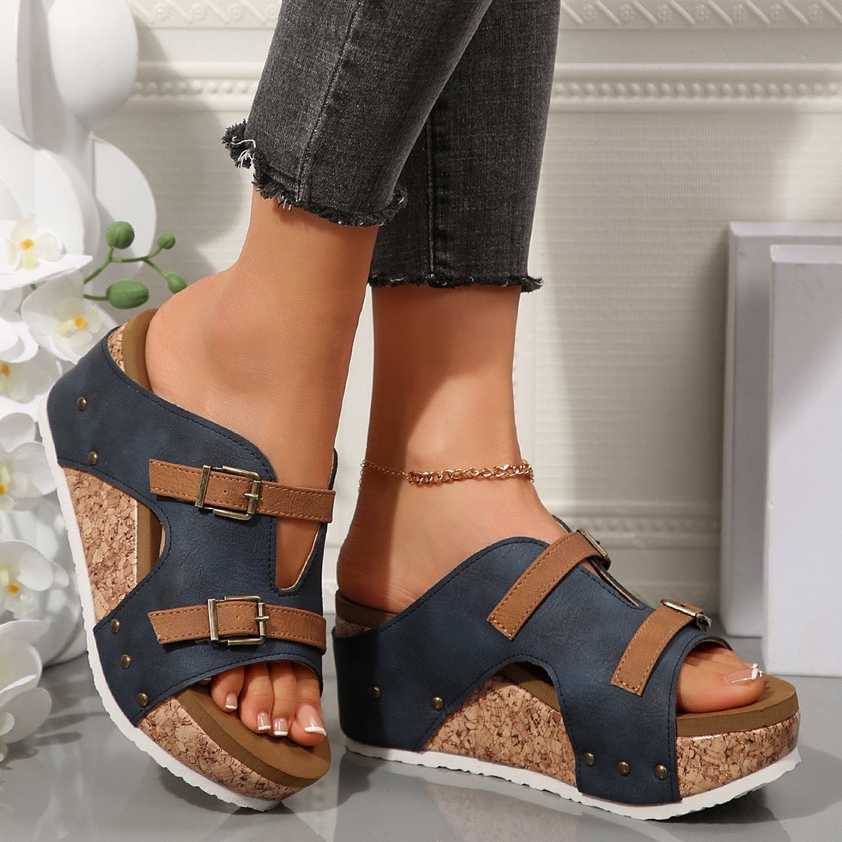 Plus Size Wedge Peep Toe Platform | Koalakits36