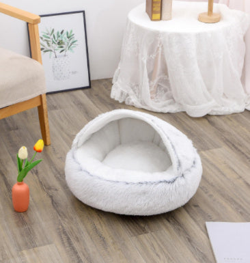 2 In 1 Dog And Cat Bed Pet Winter Bed Round Plush Warm Soft | Koalakits36