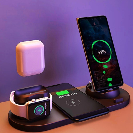 Phone Fast Charging Pad For Phone Watch 6 In 1 Charging Dock Station