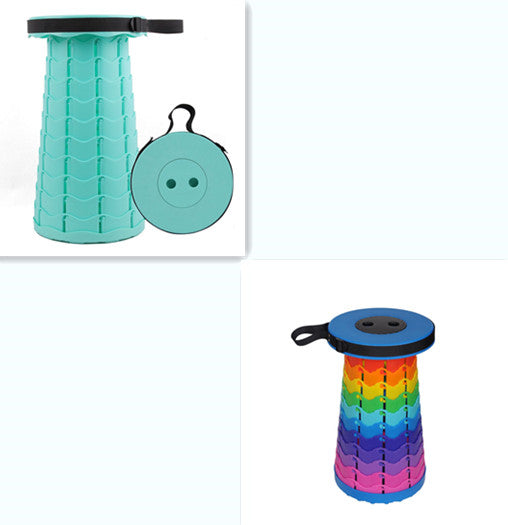 New Rainbow Folding Stool Outdoor Telescopic Stool Portable Light