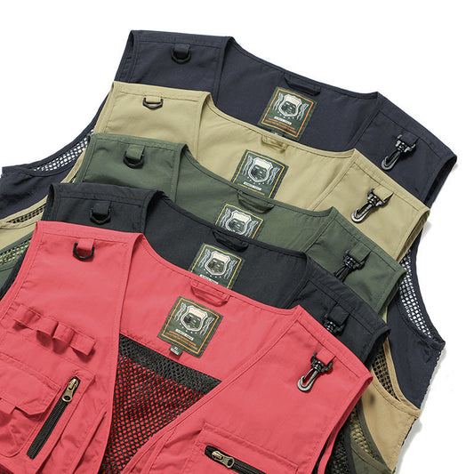 best men's khaki cargo vest outdoor