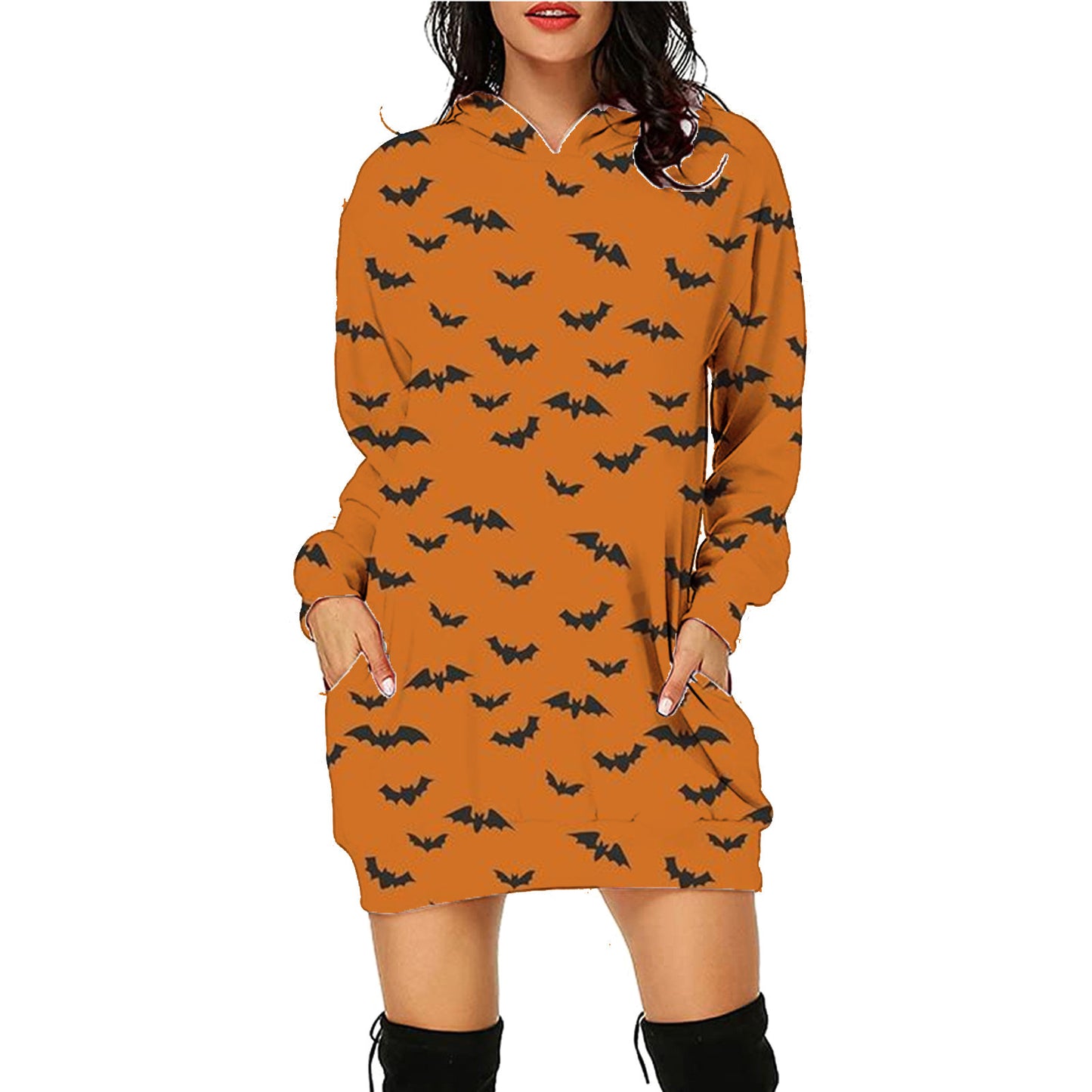 Halloween Print Long Hoodie With Pockets Sweater Long SleeveHalloween Print Long Hoodie With Pockets | Koalakits36