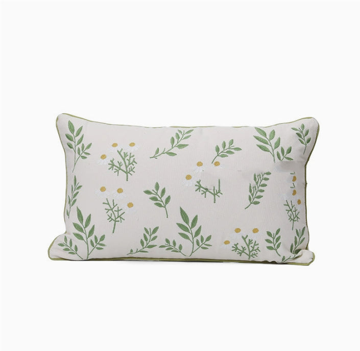 Home Embroidery Plants And Flowers Pillow