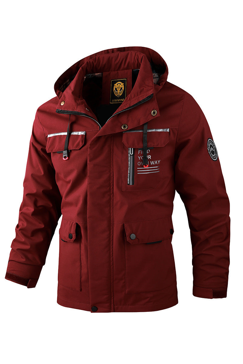 Men's Casual Windbreaker Jackets Hooded Jacket Man Waterproof Outdoor Soft Shell Winter Coat Clothing Warm Thick Tops Koalakits36