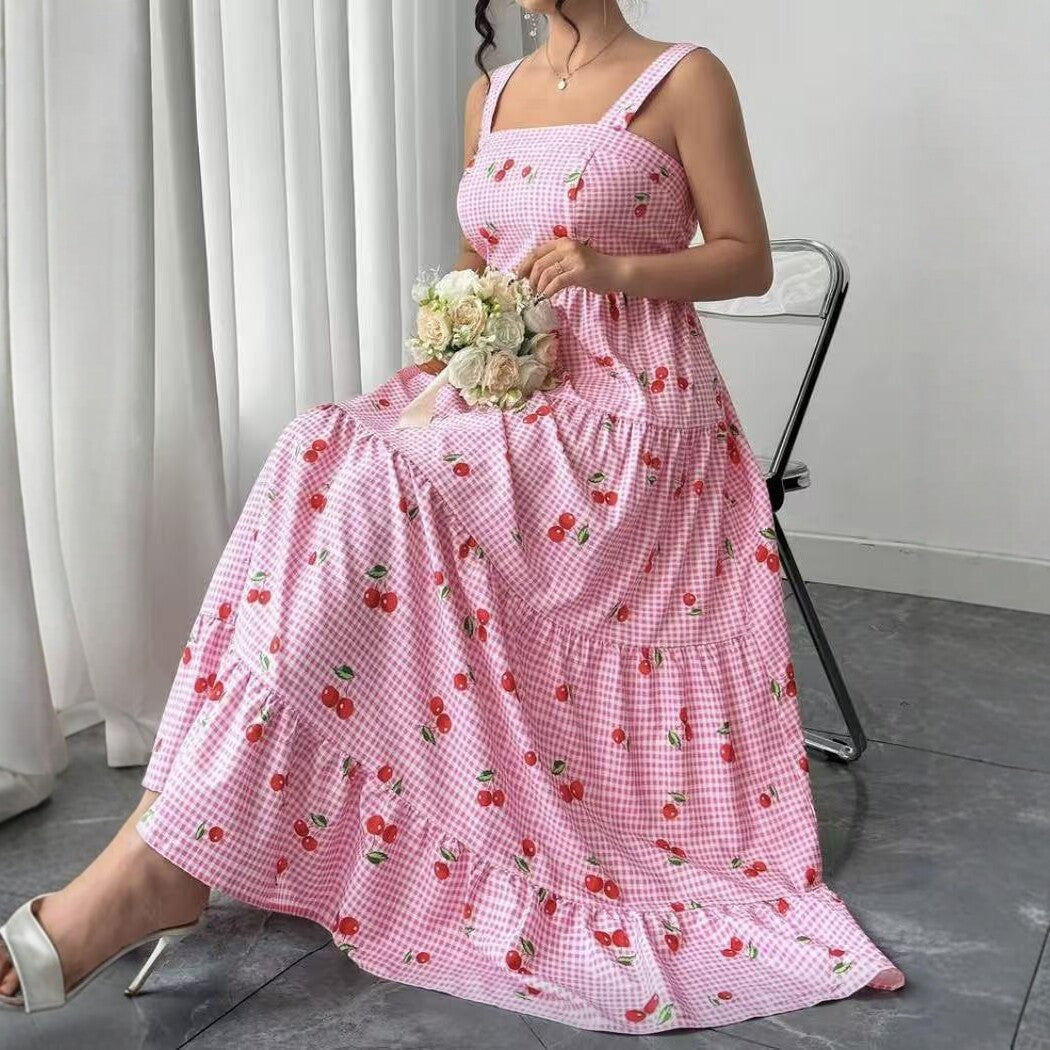 Plus-size Printed Slip Dress Womens Clothing