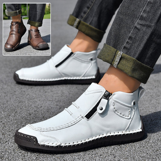 Men's Flats Ankle Boots Fashion Casual Side-zipper Boot Temperament Commuter Shoes Koalakits36