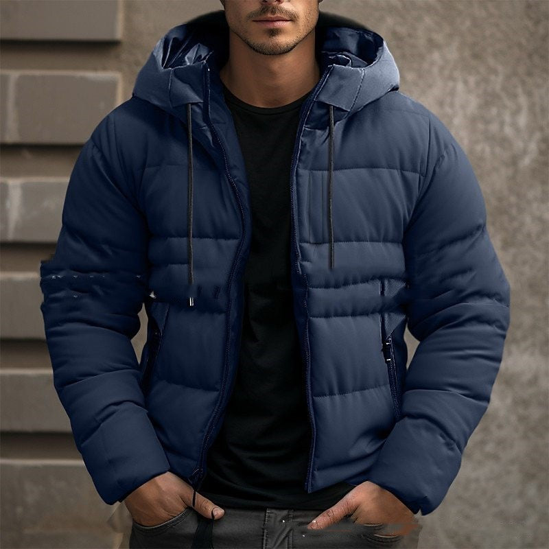 Men's Hooded Jacket Winter Pockets Zip-up Coat Casual Outerwear Clothing Koalakits36
