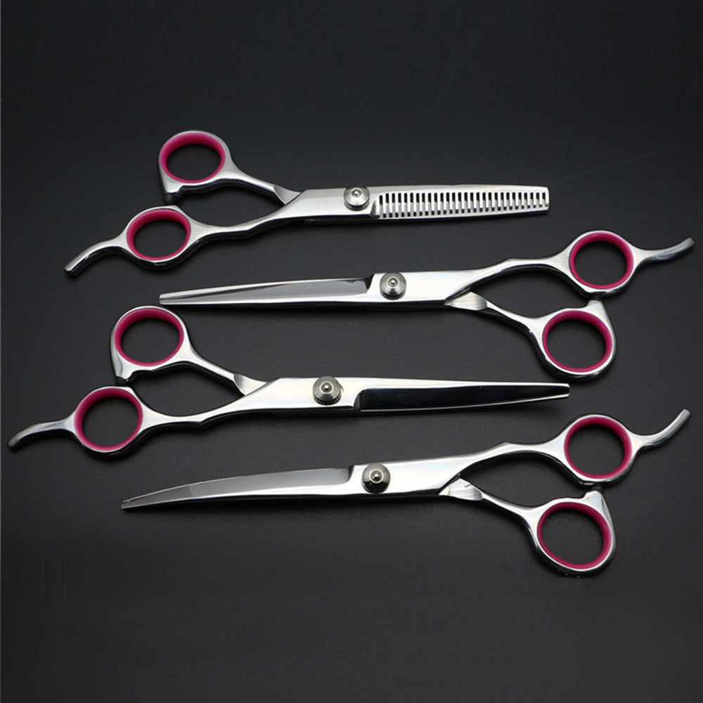 Stainless Steel Pet Grooming Scissors – Pink Trimming Shears for Dogs and Cats