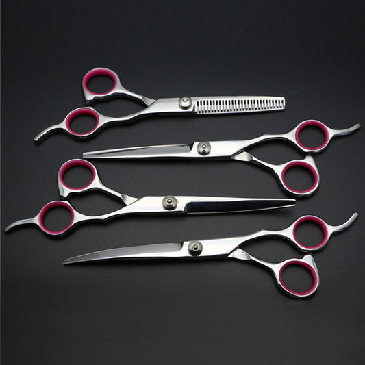Stainless Steel Pet Grooming Scissors – Pink Trimming Shears for Dogs and Cats
