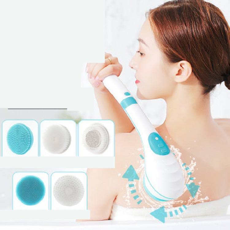 5 In 1 Electric Bath Brush Handheld Waterproof Rechargeable Body Massage Long Handle | Koalakits36