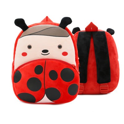Cute Plush Animal Backpack for Kids – Cartoon Kindergarten School Bag with Zipper Pocket, Lightweight Soft Toy Design