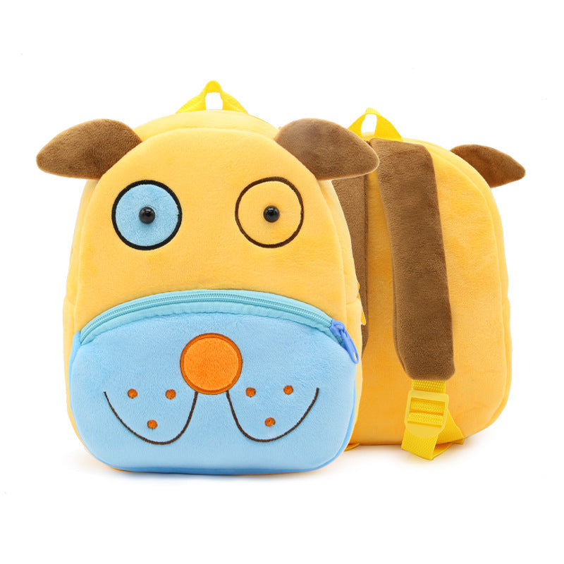Cute Plush Animal Backpack for Kids – Cartoon Kindergarten School Bag with Zipper Pocket, Lightweight Soft Toy Design
