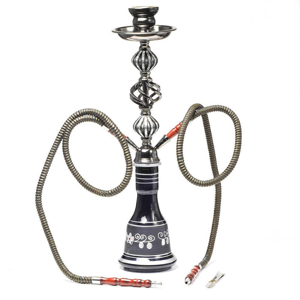 Double pipe glass hookah