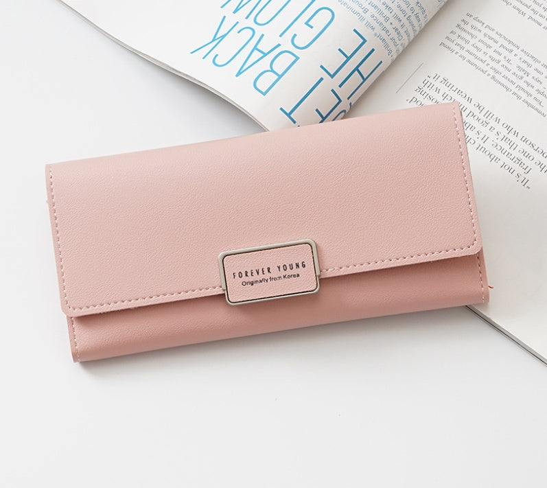 Korean Three-Fold Women's Wallet: Stylish & Functional PU Leather 