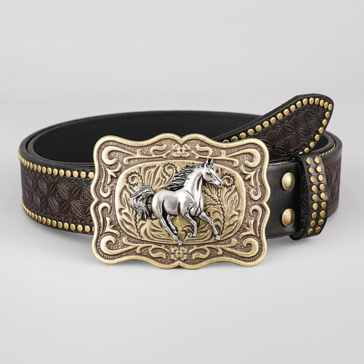 Punk Embossed Western Cowboy Belt - Elevate Your Style with Edgy Authenticity