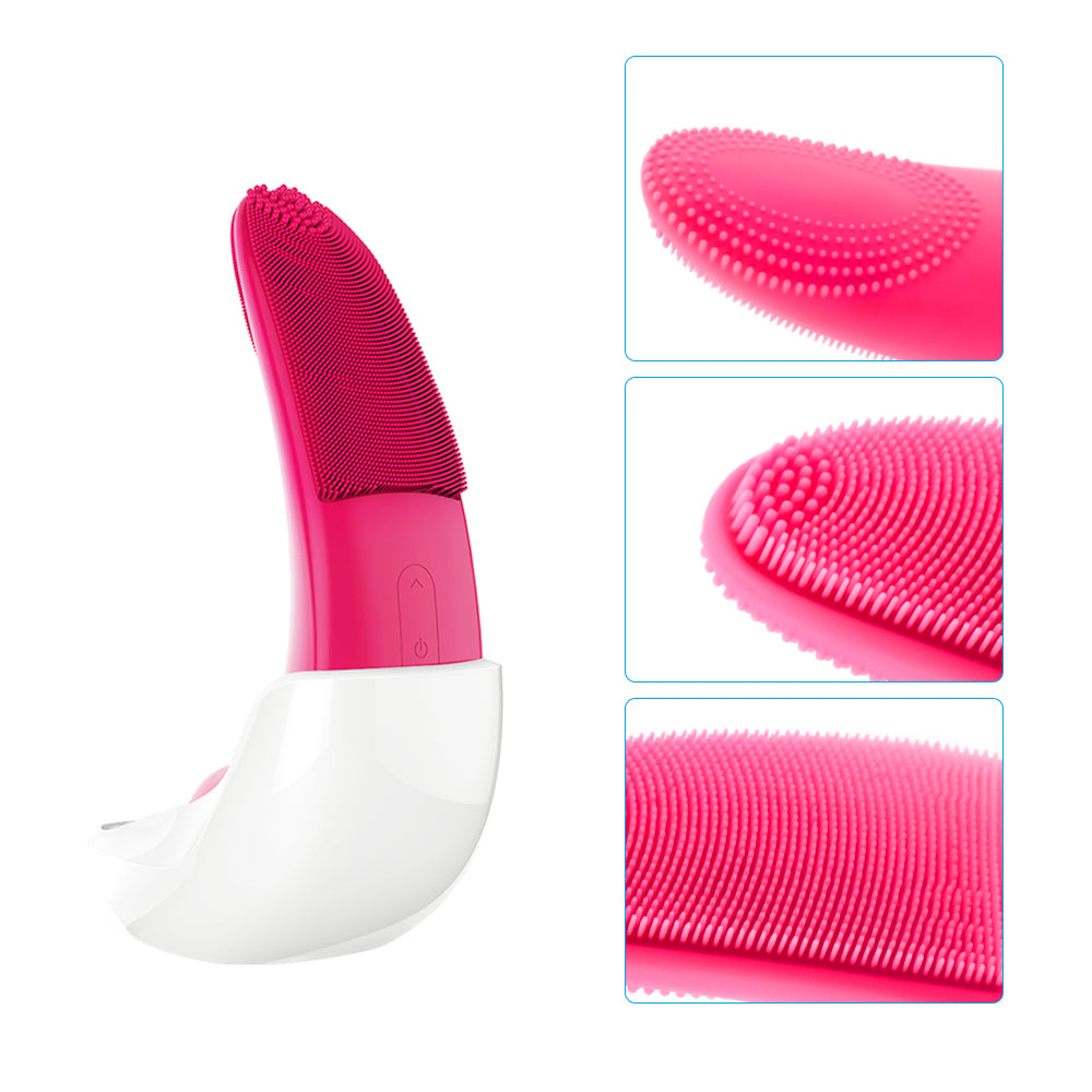Electric Silicone Facial Cleansing Brush – Rechargeable Face Washer & Deep Pore Cleaning Massager for Daily Skincare