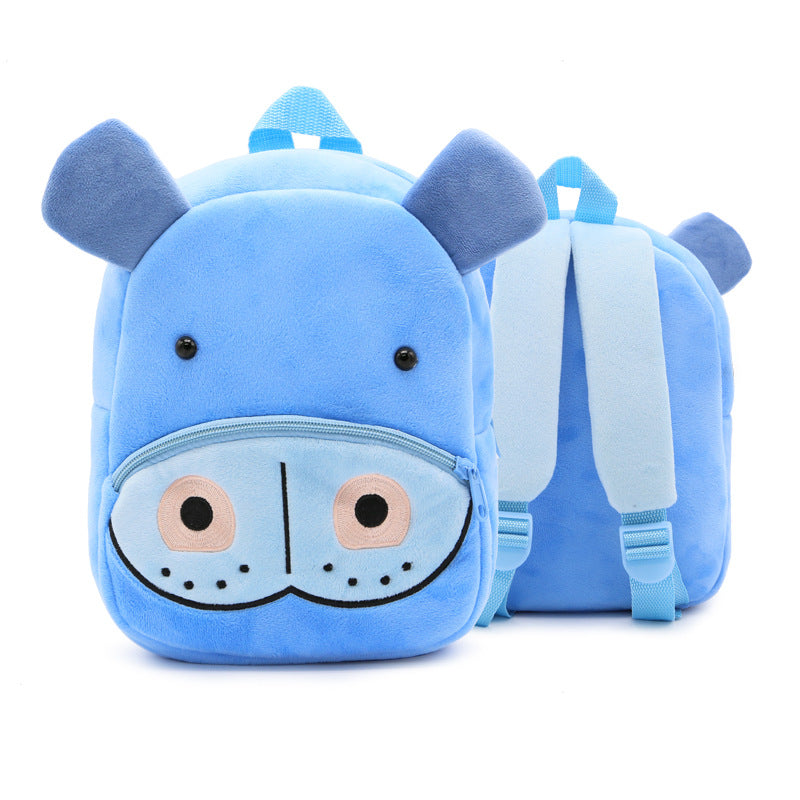 Cute Plush Animal Backpack for Kids – Cartoon Kindergarten School Bag with Zipper Pocket, Lightweight Soft Toy Design