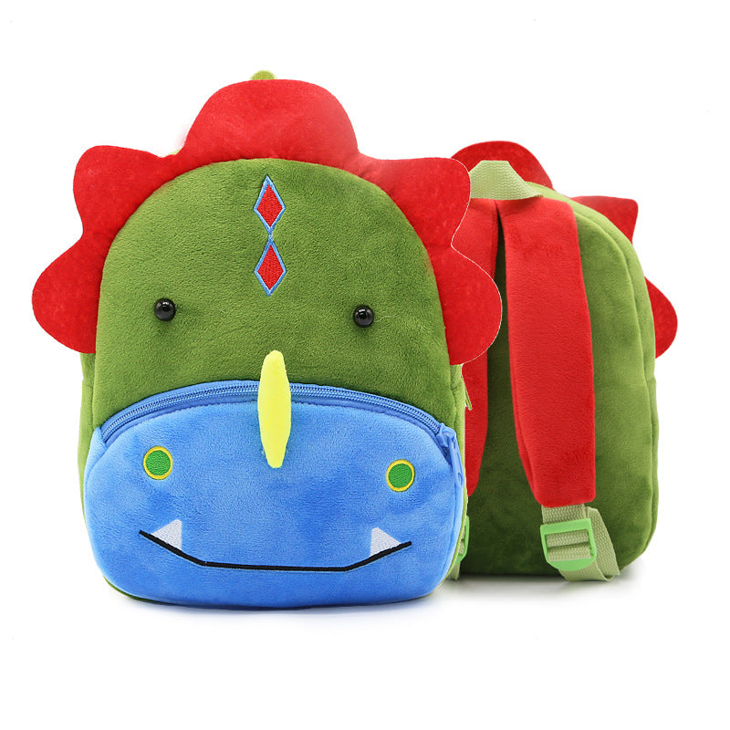 Cute Plush Animal Backpack for Kids – Cartoon Kindergarten School Bag with Zipper Pocket, Lightweight Soft Toy Design