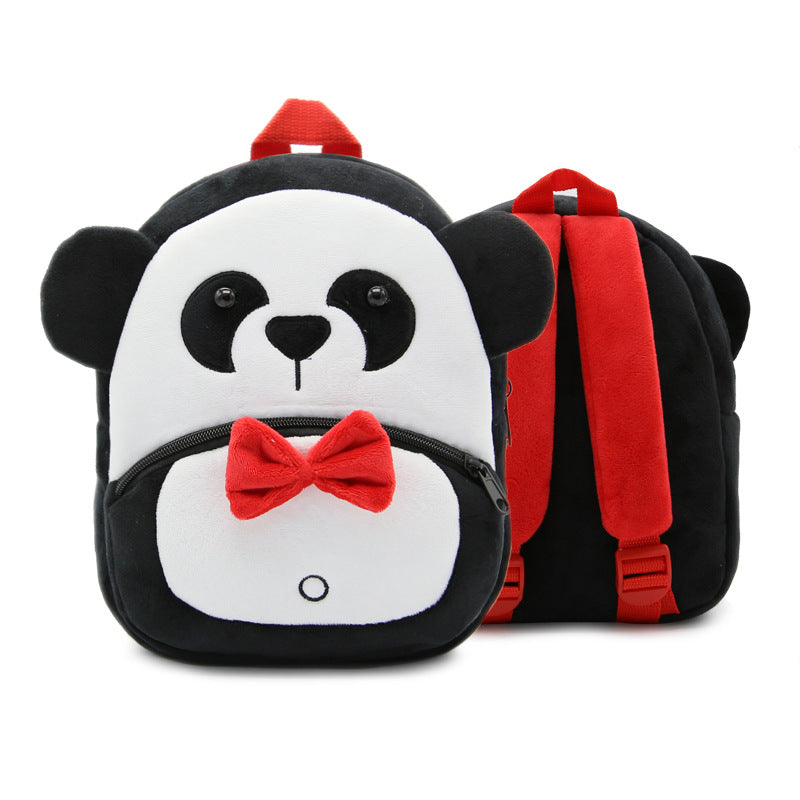 Cute Plush Animal Backpack for Kids – Cartoon Kindergarten School Bag with Zipper Pocket, Lightweight Soft Toy Design