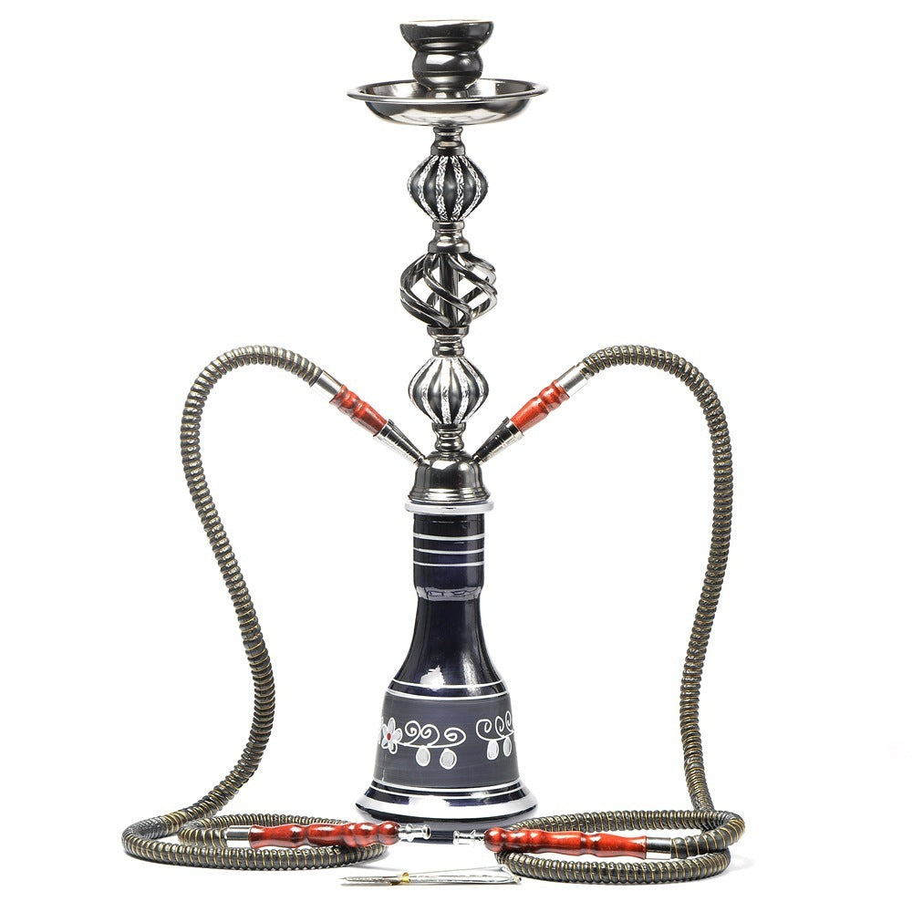 Double pipe glass hookah