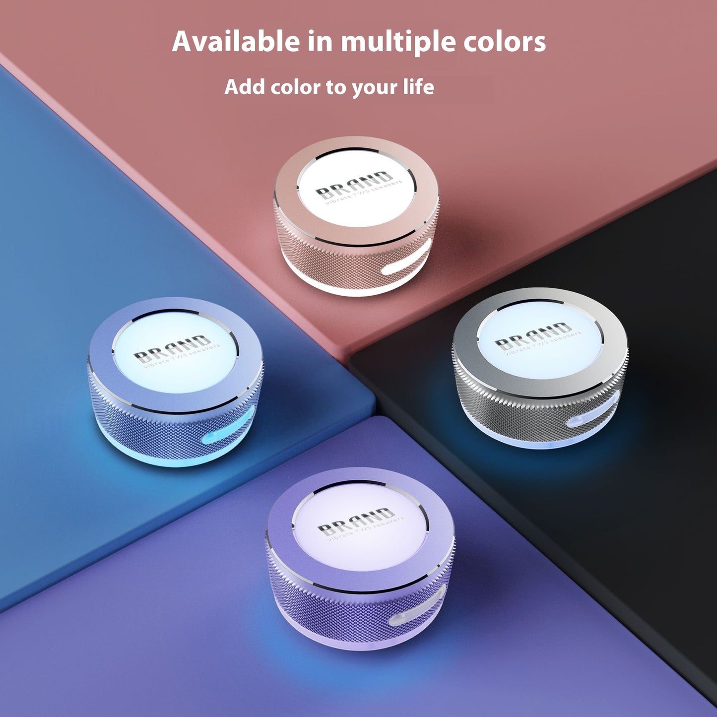 Small Wireless Bone Conduction Bluetooth Portable Surface Vibration Speaker With Color LED Light | Koalakits36