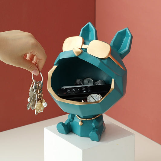 Cool Dog Figurine Storage Box - Organize with Style and Charm
