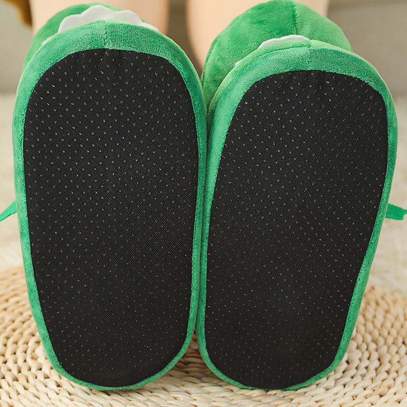 Cute Plush Indoor Slippers - Cozy Cotton Footwear for Winter Fun