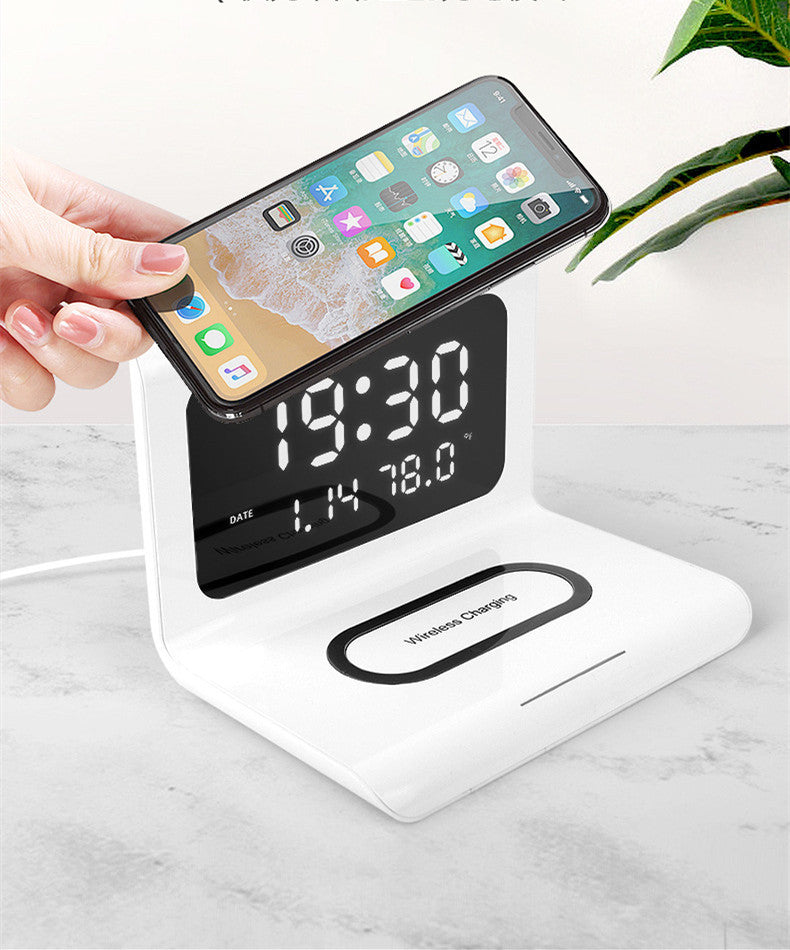 Wireless phone Charger Alarm Clock Creative Perpetual Calendar