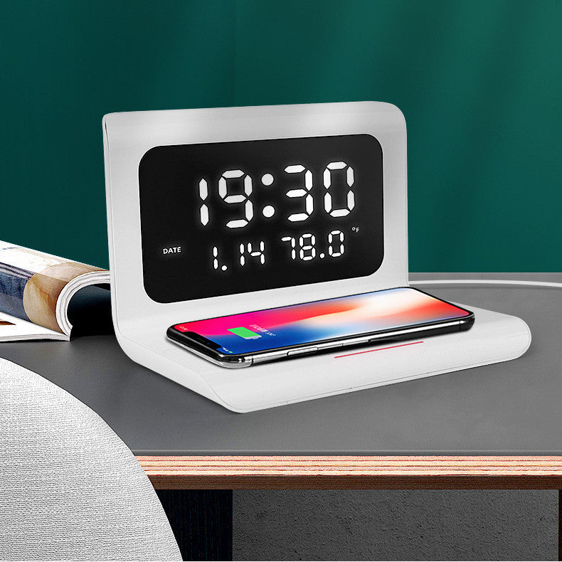 Wireless phone Charger Alarm Clock Creative Perpetual Calendar