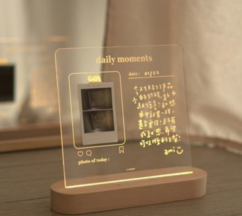 Transparent Luminous Note Board Desktop 