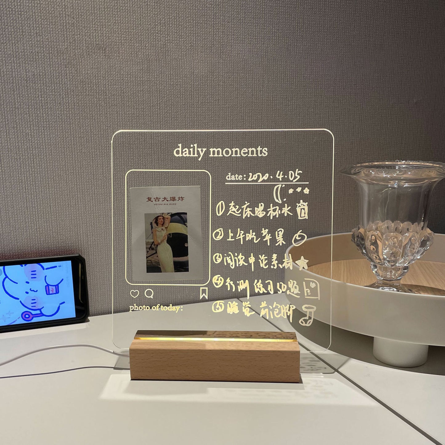 Transparent Luminous Board | Rewritable Message Board | Koalakits36