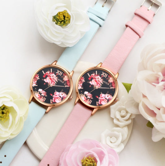 High Quality Fashion Leather Strap Rose Gold Women Watch Casual Love Heart Quartz Wrist Watch | Koalakits36
