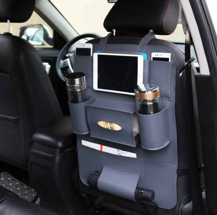 HQ Leather Car Seat Organizer – Premium Leather Storage Pockets for Cars, SUVs & Trucks
