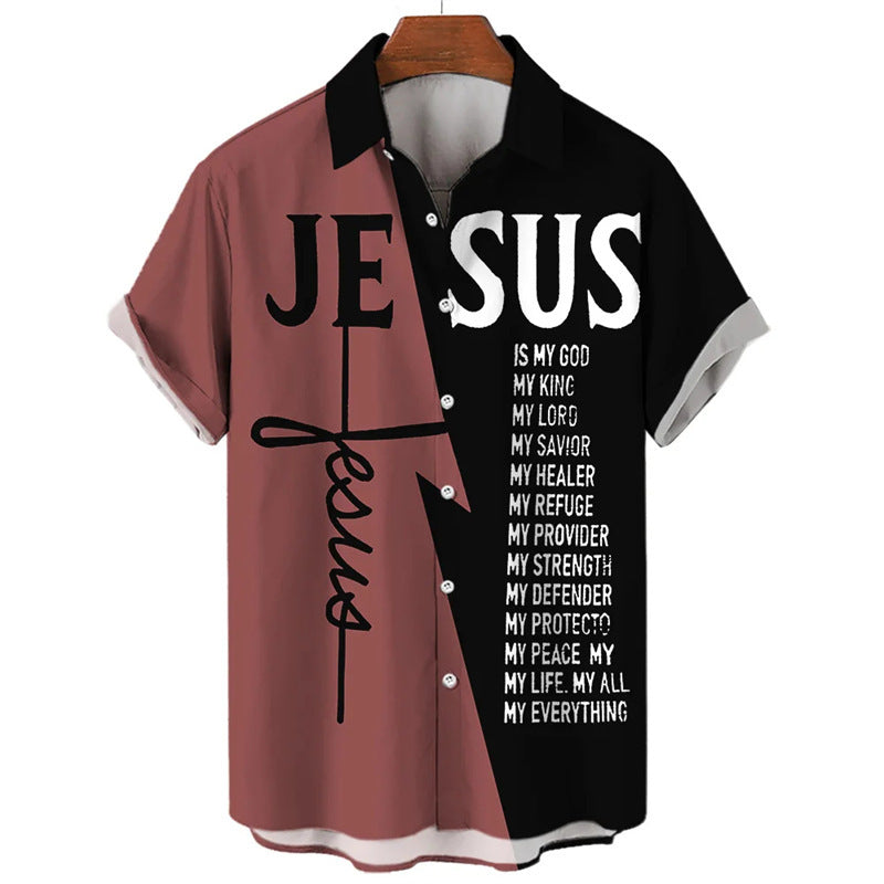 Colorblock Shirt Men – Trendy Letter Tee | Koalakits36