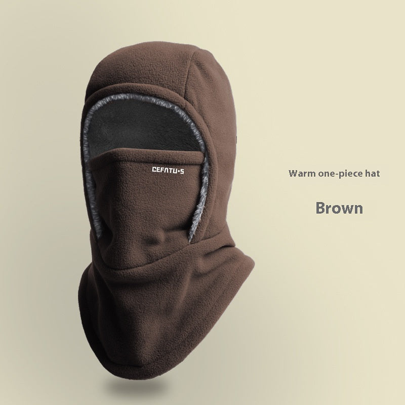 Winter Fleece Hooded Scarf Windproof Cold-proof Warm Face Mask Outdoor Thermal Head Cover Hat Koalakits36