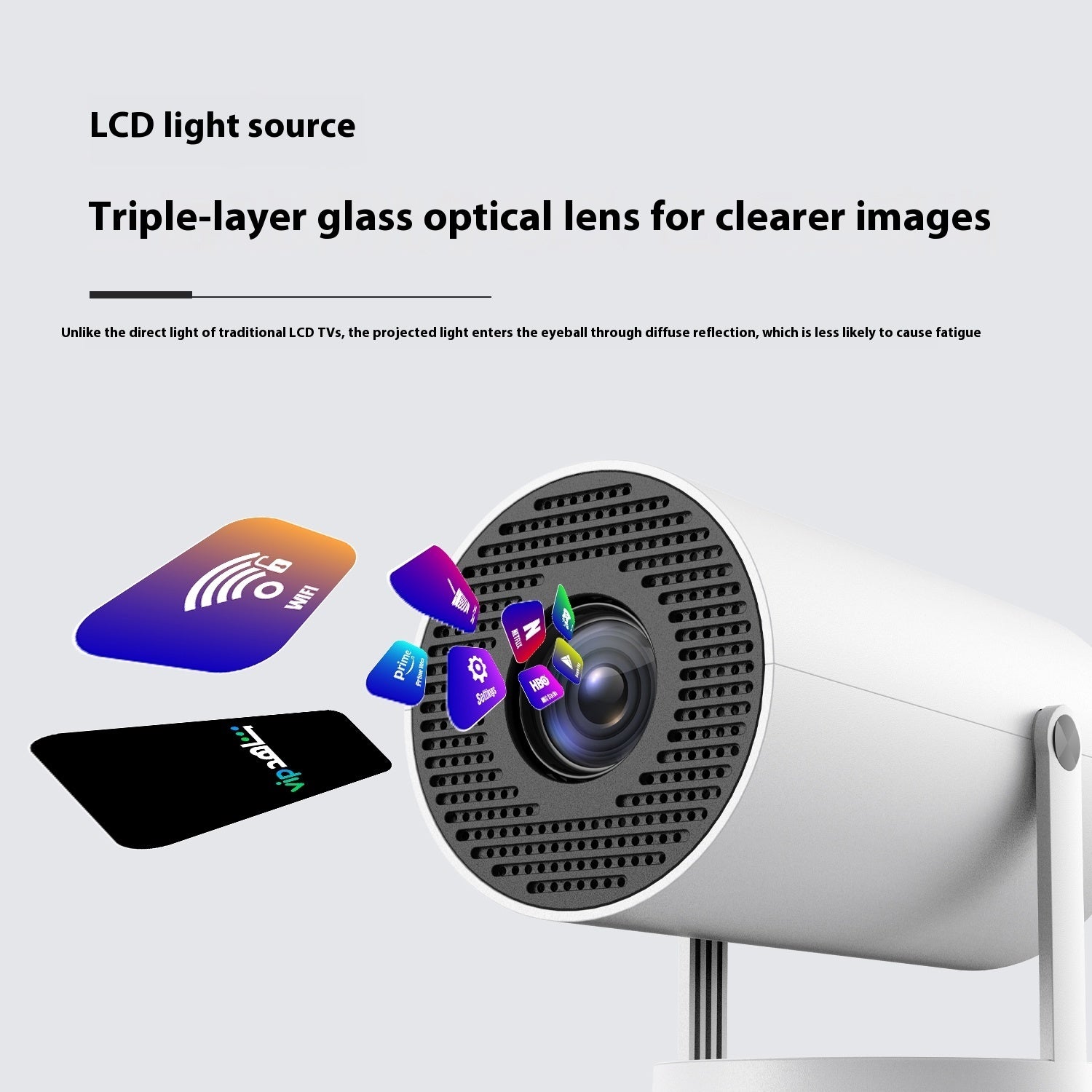 Portable Projector Small Straight Projector For Home Use 180 Degrees Projection | Koalakits36