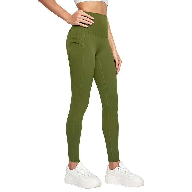 Cool Feeling Yoga Pants Outer Wear Pocket High Waist Hip Lift Sports Tights | Koalakits36